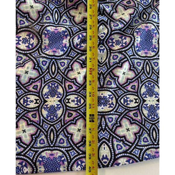 Talbots Sleeveless Fit & Flare Dress Mosaic Blue Purple Print Boho Chic Size 10 - Picture 7 of 7